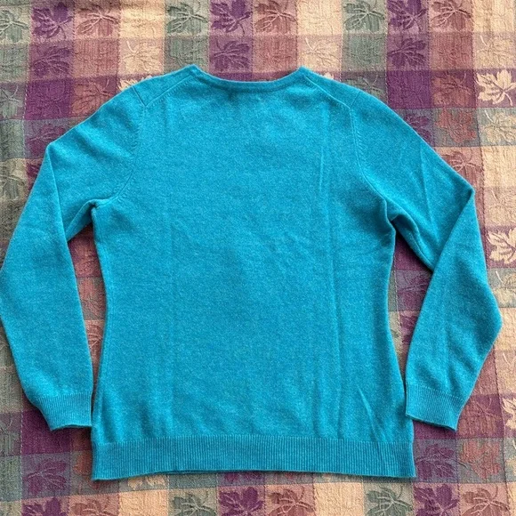 Charter Club Turquoise Cashmere Sweater - Picture 8 of 9